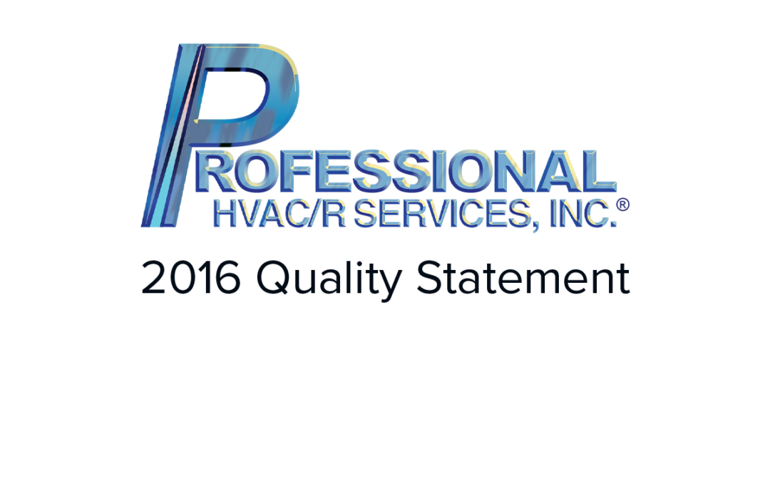 Pro Hvacr 2016 quality statement